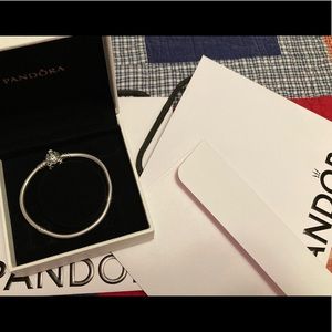 NEW WITH RECEIPT! Authentic Pandora Cinderella 7.1in Carriage bracelet W/Charm